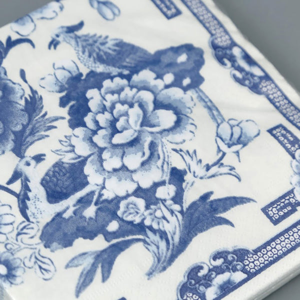 Caspari Paper Luncheon Napkins / Blue And White Floral + sett – One  Mercantile / Sett