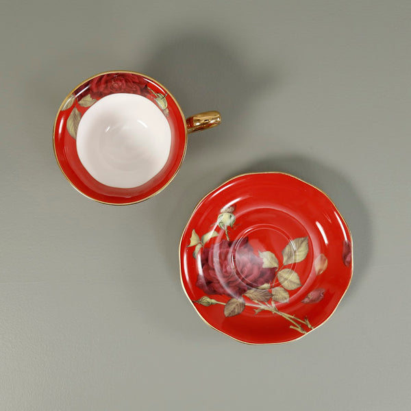 Bone China Tea Cup & Saucer / Gold Rose + sett – One Mercantile / Sett