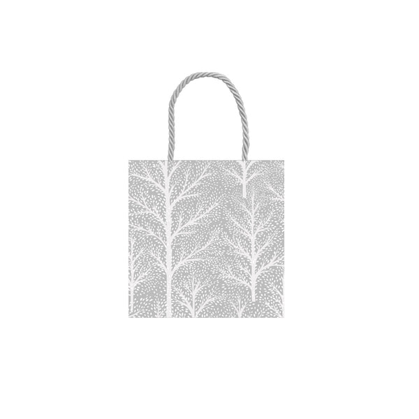 Designer Gift Bag / Small Winter Trees Silver