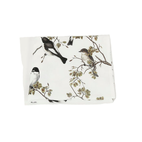 Organic Cotton Tea Towel / Garden Birds