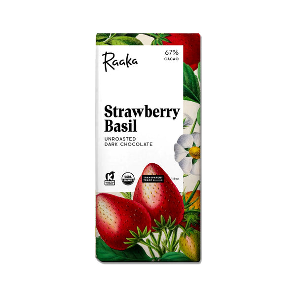 Raaka Chocolate Bar 66% / Strawberry Basil