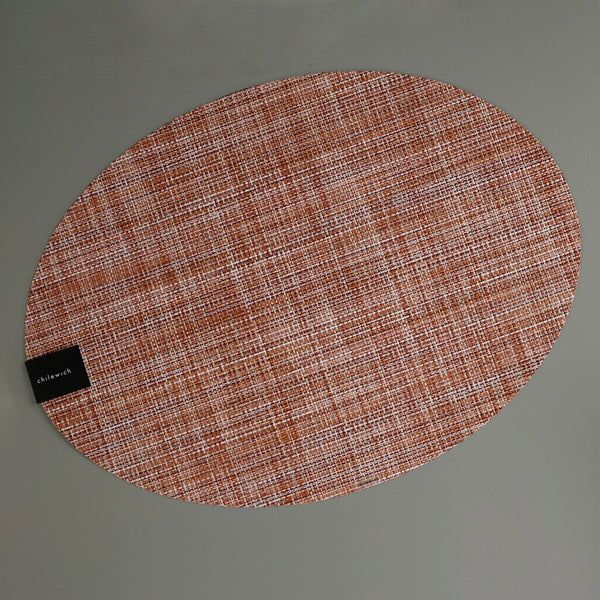 Chilewich Vinyl Placemats / Mini Basketweave Cinnamon Oval