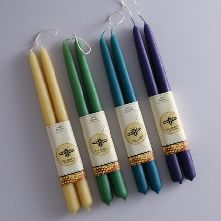 Big Dipper Beeswax Taper Candles / 12" Teal