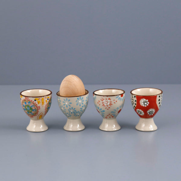 Bohemian Egg Cups / Set of 4 + sett – One Mercantile / Sett