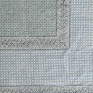 Block Print Tablecloth / Opal Garden