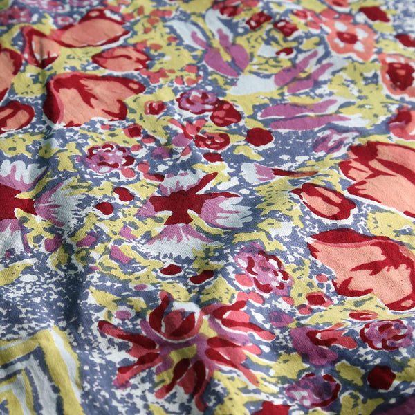 Jardin Red Grey Block Print Rectangle Tablecloths