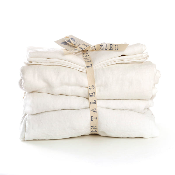 Linen Tales Sheet & Pillowcase Set / White