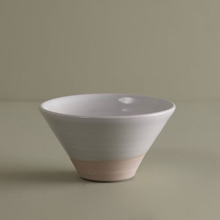 W/R/F Handmade Medium "V" Bowls / White