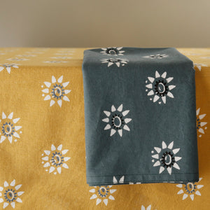 Block Print Tablecloth / Navi Marigold