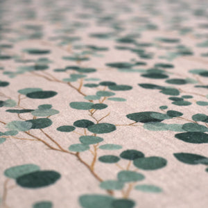 Eucalyptus on Natural Linen Tablecloth