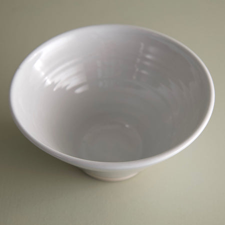 W/R/F Handmade Medium "V" Bowls / White