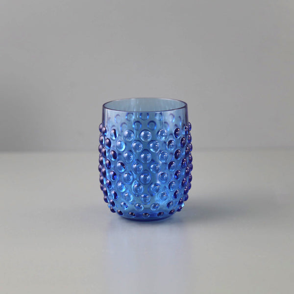 Hobnail Acrylic Stemless Wine Glass Blue 15 oz – Current Home NY