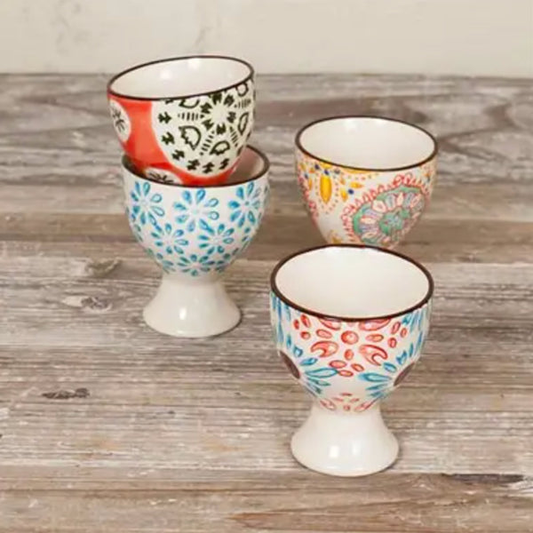 Bohemian Egg Cups / Set of 4 + sett – One Mercantile / Sett