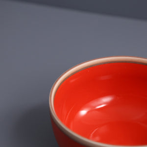 Coral Red Soup Bowl
