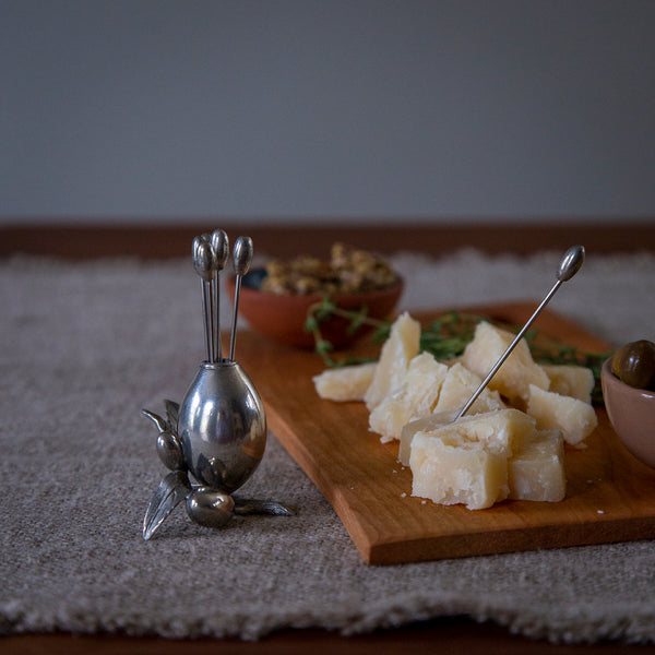 Pewter Cheese Picks Set / Olives