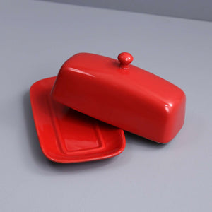 Ceramic Butter Dish / Red