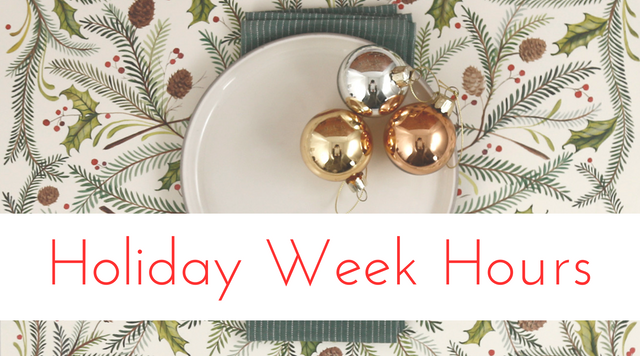 Holiday Weeks Hours!