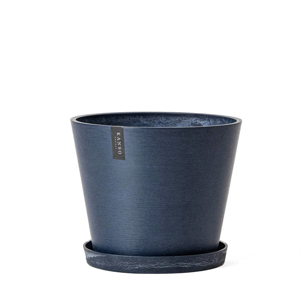 Recycled Tapered Planter 12" / Deep Blue