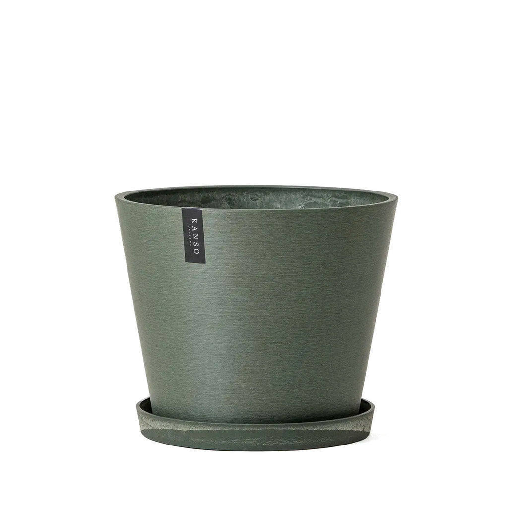 Recycled Tapered Planter 12" / Olive Sage