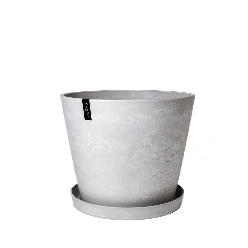 Recycled Tapered Planter 12" / Stone White