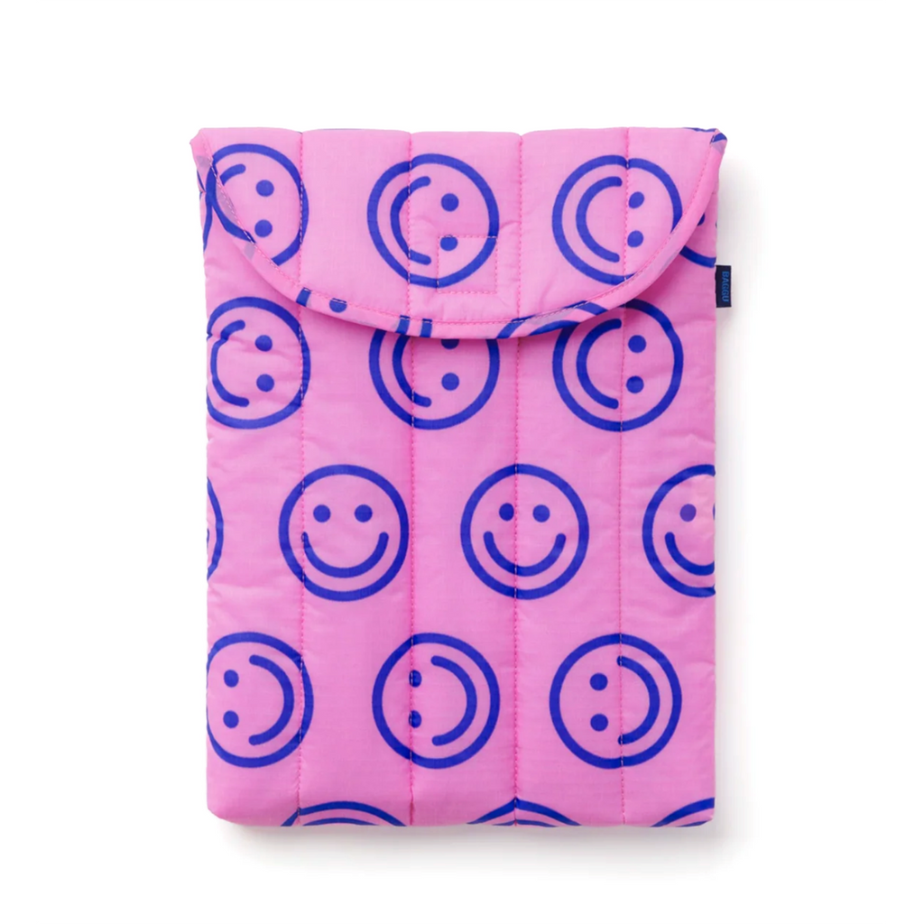 Baggu Puffy Laptop Sleeve 13"-14" / Pop Pink Happy