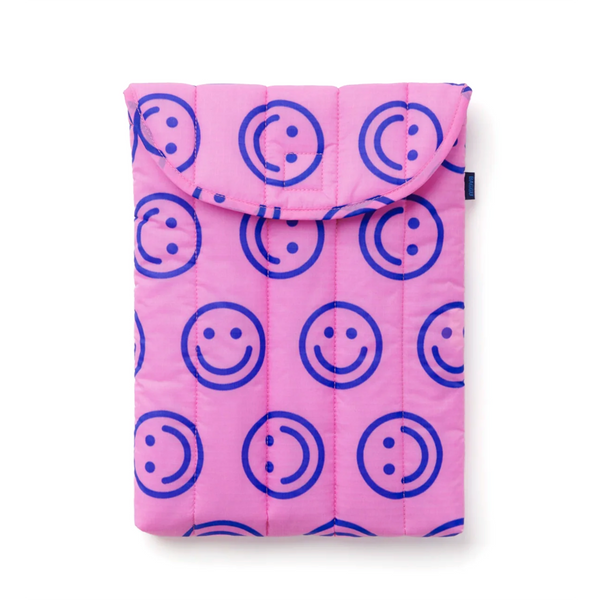 Baggu Puffy Laptop Sleeve 13"-14" / Pop Pink Happy