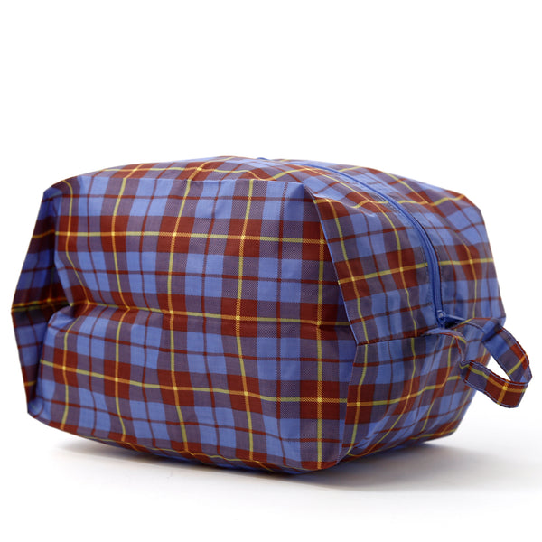 Baggu 3D Large Zip Pouch / Blue Tartan