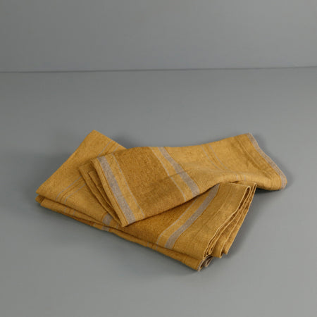 Amber Stripes Linen Napkins / 4pc