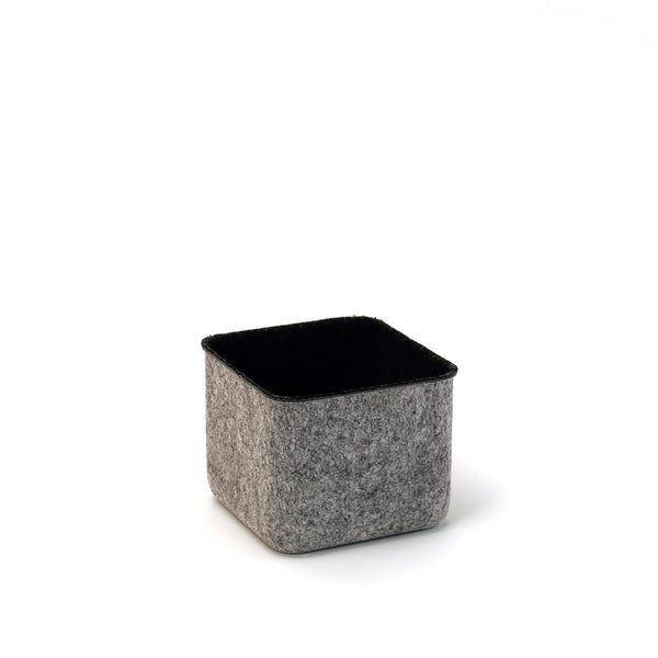 5" Square Felt Storage Bin / Charcoal