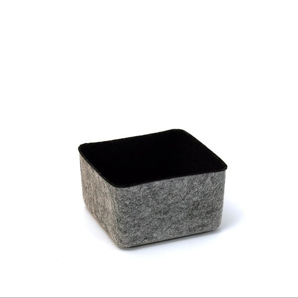 7" Square Felt Storage Bin / Charcoal