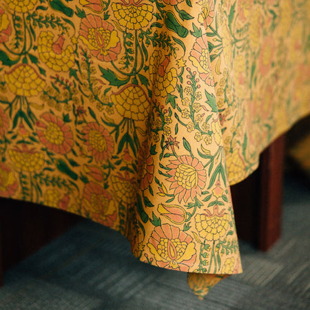 Aanand Golden Floral Tablecloth