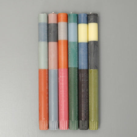 Striped Abstract 6pc Set Candle Tapers