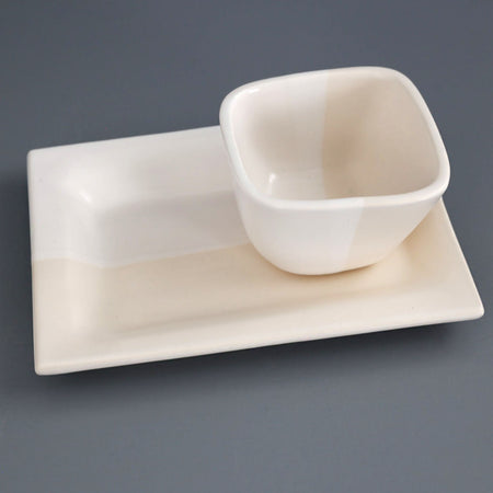 White Duo Square Platter / Small