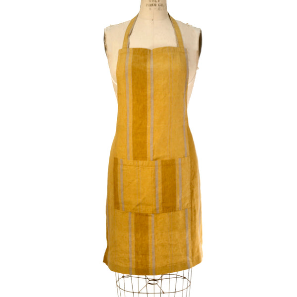 Linen Tales Pinafore Apron / Amber Bronze Stripe