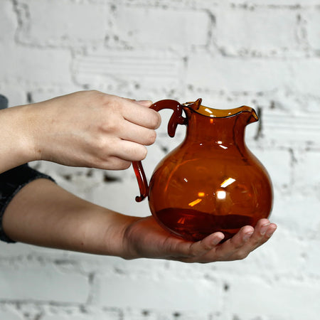 Amber Glass Venetian Pitcher / 25 oz