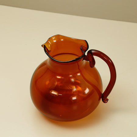 Amber Glass Venetian Pitcher / 25 oz