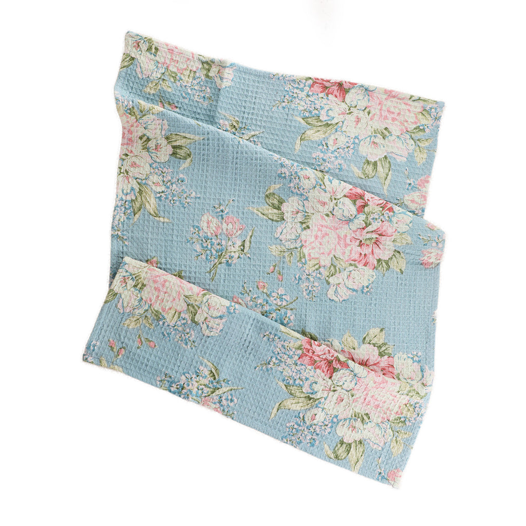 Printed Waffle Tea Towel / Blanche / Mist