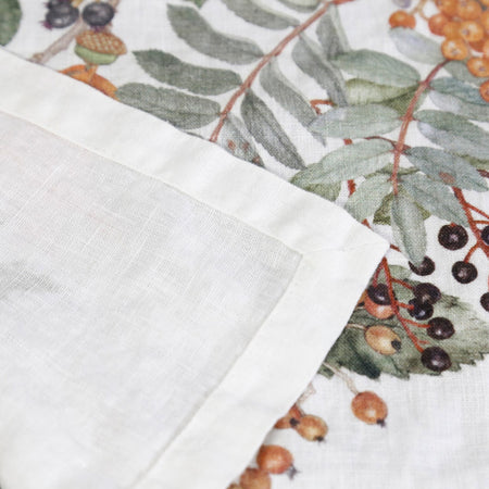 Autumn Garden Linen Table Runner 18" x 57"