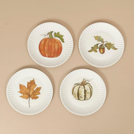 Autumn Hors D'Oeuvre Melamine Plates / Set of 4