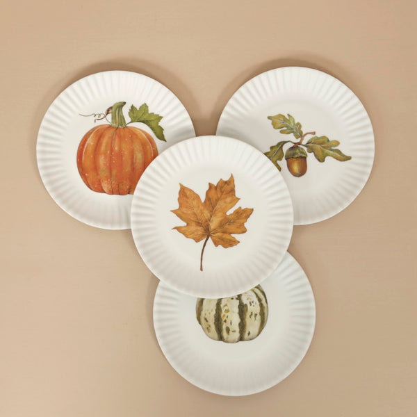 Autumn Hors D'Oeuvre Melamine Plates / Set of 4