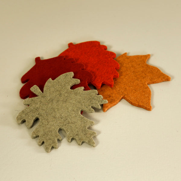 Autumn Leaves Wool Coasters 4pc