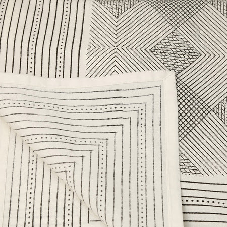 Aztec Grid Block Print Tablecloth