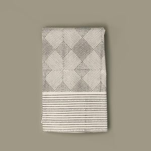 Aztec Grid Block Print Tablecloth