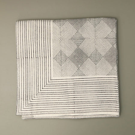 Aztec Grid Block Print Tablecloth