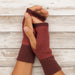 Baby Alpaca Fingerless Gloves / Maple