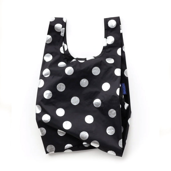 Baggu Standard Grocery Bag / Silver Metallic Polka Dot