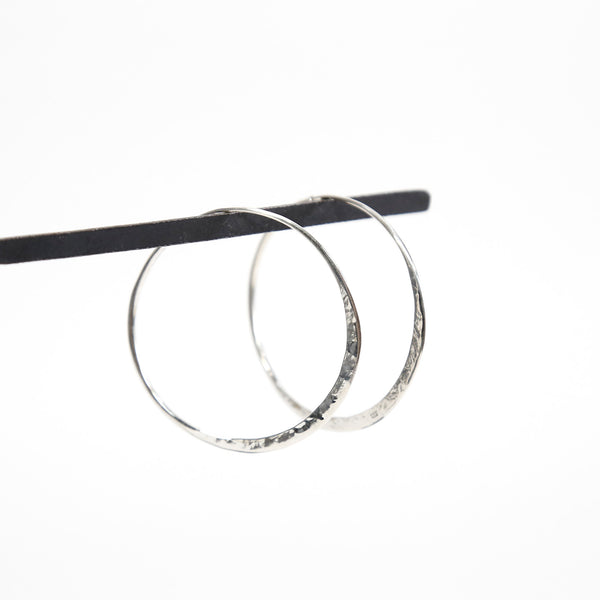 Sterling Silver Brushed Hoops