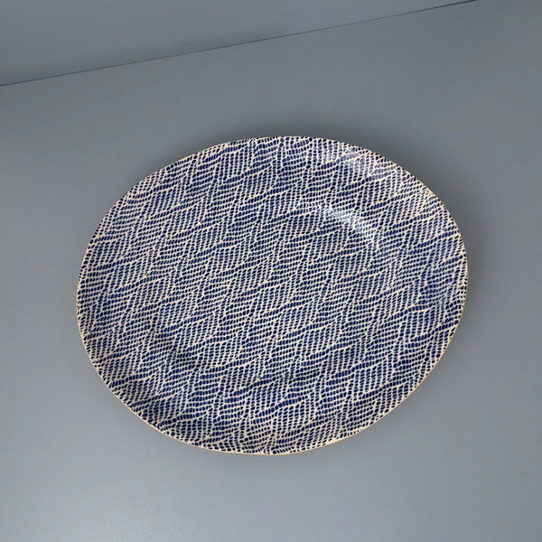 Terrafirma Banquet Oval Platter / Braid / Cobalt