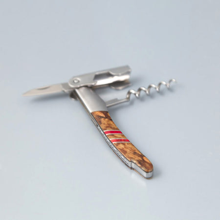 Spalted Beech with Coral Inlay Corkscrew