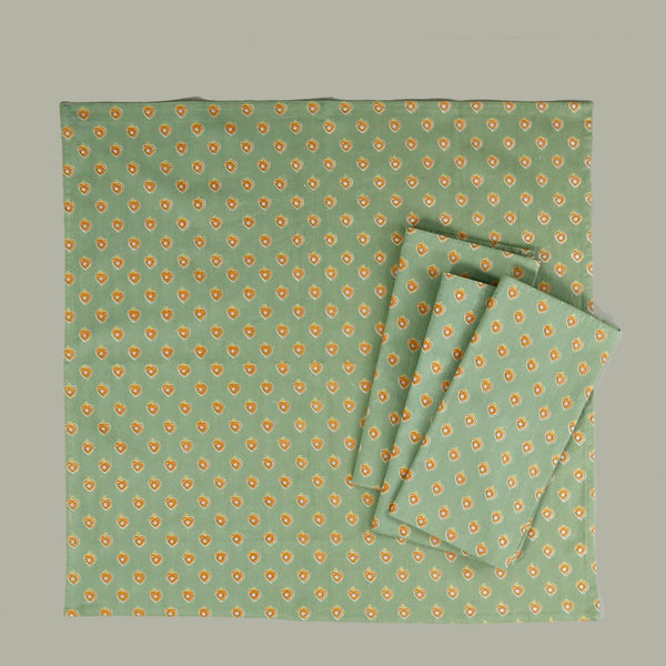 Block Print 4pc Napkin Set / Azou Moss